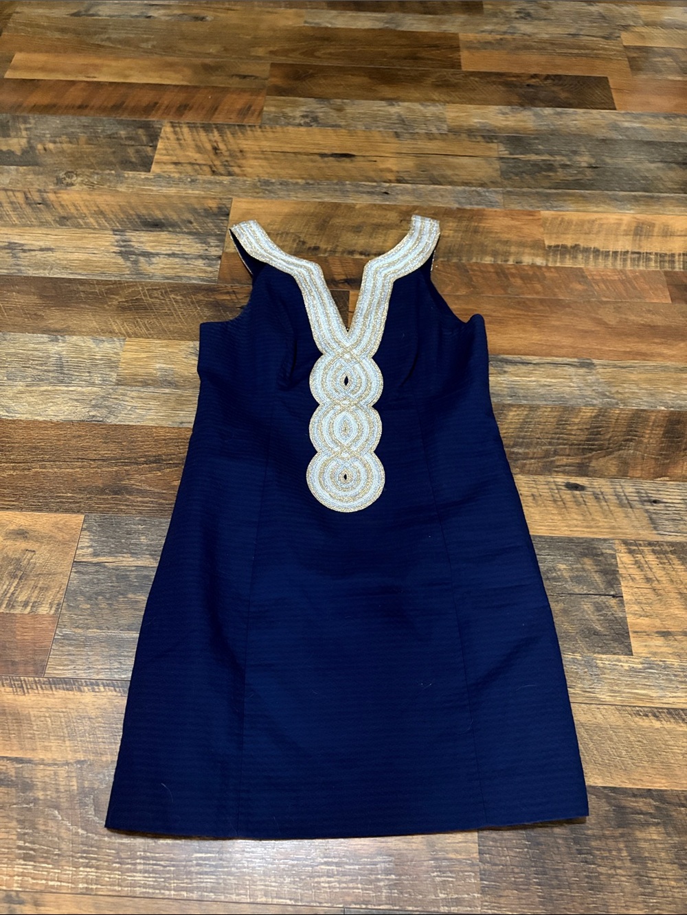 Lilly‎ Pulitzer Valli Navy Blue Embroidered Soutache Shift Dress